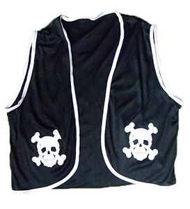 儿童成人万圣节舞会年会表演服装 加勒比海盗船长骷髅头背心马甲