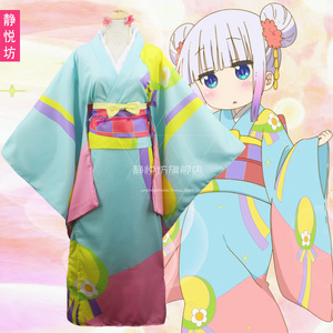 小林家的龙女仆 康娜浴衣和服cos浴衣新年和服萝莉龙cosplay服