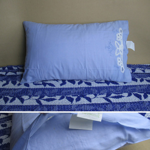 包邮 微瑕清仓处理外贸出口蓝色纯棉手工百带丽信封式枕套一对