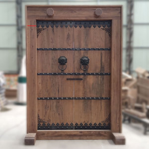 老榆木门板别墅茶楼庭院门仿古门套装门原生态古典大门中式定制