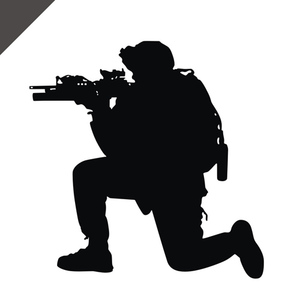 汽车反光贴纸防雨水车身贴个性战士战术动作特种兵14152士兵剪影