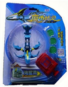 海若有因 魔币精灵玩具 海鲨兽套装 5个魔币 发射器 正版儿童玩具