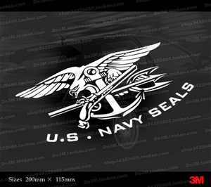 3m反光贴纸车贴 m128 美国海豹突击队 us navy seals 车身贴正品