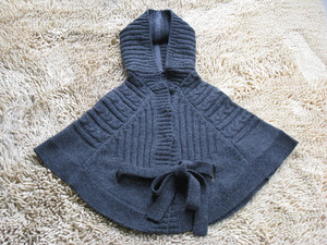 外贸童装韩国品牌正品女童羊毛披肩斗篷中大童毛衣外套原单