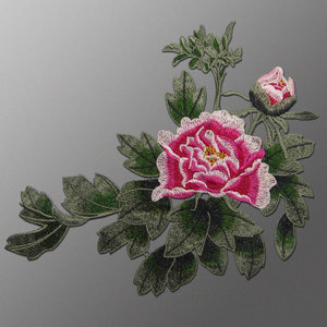 牡丹花组合刺绣布贴旗袍连衣裙装饰绣片补丁贴花朵无胶手缝款百搭