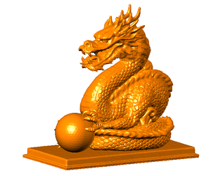 圆雕三维立体图stlobj3d模型核雕桶珠雕刻机四轴石木精雕龙和龙珠