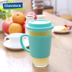 韩国GLASSLOCK钢化玻璃水杯子透明女生茶杯带把耐热微波 500毫升