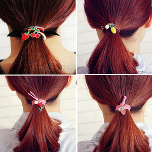 圣诞水果发圈绑头绳 韩国扎头发樱桃饰品橡皮筋个性可爱发绳头饰