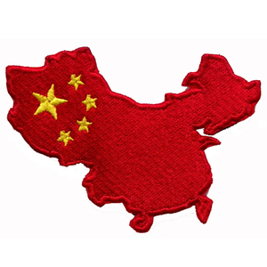 中国雄鸡五星地图臂章/布贴/绣标/标贴/魔术贴章/刺绣定制