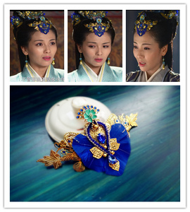 菡萏花开*芈月传芈姝刘涛同款羽毛新娘发饰写真边发夹头饰cos影视