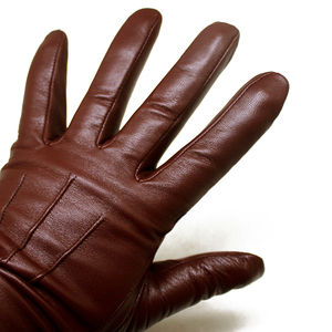 1cm二战德军头层羊皮修指棕色手套