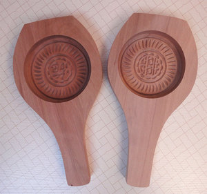 大号木质青团模具喜子福字月饼模具南瓜饼印子圆边模具