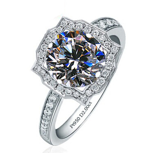 海瑞温斯顿品牌仿真钻戒指2克拉