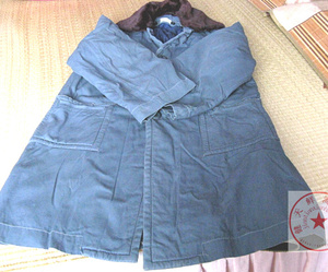 老旧物件收藏70年代女式全棉卡叽面驼绒里大衣知青时代做道具每件