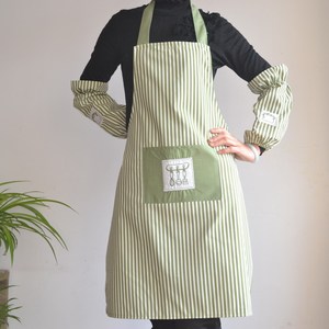 布艺条纹韩版围裙 厨房围裙工作围裙 超市围裙幼儿园员工围裙
