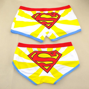 淘宝爆款个性礼品黄钻超人 男女士内裤纯棉情侣装女士三角平角裤