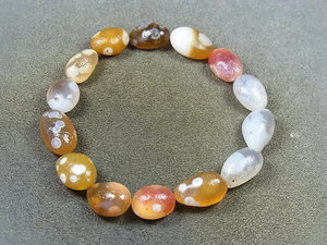 花眼手链 草花玛瑙 糖心 阿拉善玛瑙 奇石原石 戈壁造型手串1838