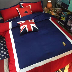 英伦风床上用品三四件套国旗全棉纯棉公主风儿童被套床单1.8m床笠