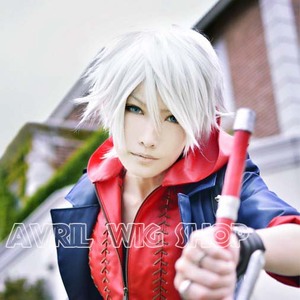 鬼泣4 尼禄nero cos假发/银白色反翘短发/但丁/阿金cosplay假发