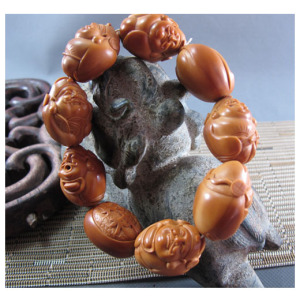 名家 经典款 橄榄核雕【田聪】八大财神 八面进财 21超胖大核