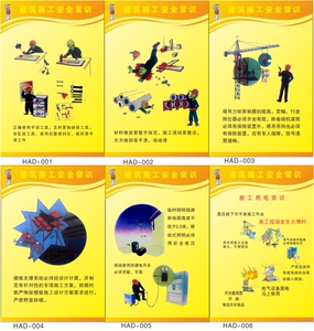 工地安全管理标语 建筑施工安全生产海报挂图 施工制度宣传画had