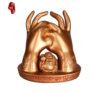 修明堂李居明吉祥物横财就手八运当令大黑天财神手印装饰桌面摆件