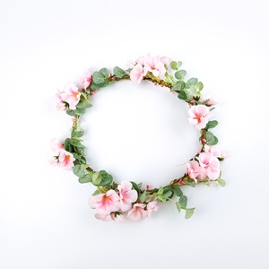 仿真樱花韩式新娘花环头饰森女小清新度假发饰婚纱写真拍照道具