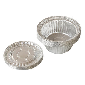 耐高温大号圆形铝箔碗 煲仔饭盒 锡纸铝箔盒烧烤碗 烤花甲碗10个