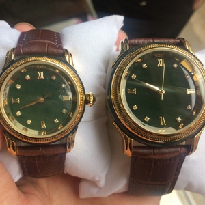 新疆和田玉手表男女情侣款表天然玉石手表金色土豪金和田玉表送礼