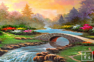 新款钻石画方钻满钻圆钻小桥流水客厅风景贴钻画钻石绣十字绣包邮