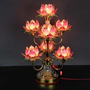 七品粉红莲花落地灯 佛供灯 佛堂佛前寺庙长明 佛教佛具用品七星