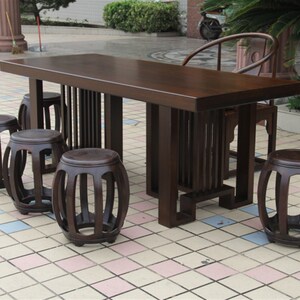 黑檀木原木大板茶桌古夷苏木办公桌实木茶台茶几会议餐桌君和画案