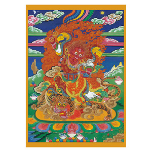 忿怒莲师莲花生大士普巴金刚愤怒莲师菩萨佛画像唐卡相纸双面塑封