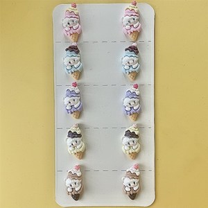 想念-【定制】新色金粉猫咪甜筒diy饰品配件挂件发饰品材料贴