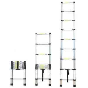 厂促梯子伸d缩梯折合家用工程梯便携直梯升降梯铝叠金单边竹节梯