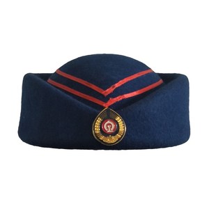 铁路帽子女乘务员女帽高铁动车列车员帽子女款帽子深蓝色玫红色带