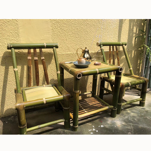 新品竹子桌椅三件套桌子椅子茶几全套手工竹制p新中式家用茶椅休