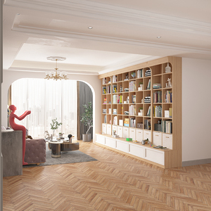 创意满墙书柜客厅到顶一体整墙图书馆书架大容量定制电视柜