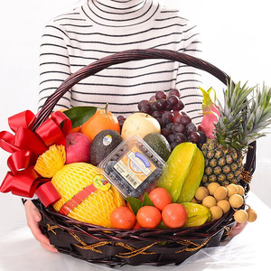 新鲜水果果篮开业探望病生日花篮送礼北京广m州深圳全国同城送恩