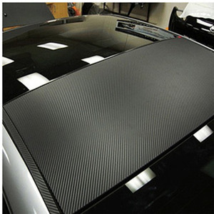汽车碳纤维贴纸 车身车顶机盖改色 车内亮光5d炭纤维黑色立体贴膜