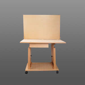 美术升降静物台带轮写生台榉木可调高度带柜抽屉静物桌素描摆放台