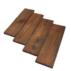 碳化地板防腐板材长方条方木炭烧樟子松实木材料防水火烧木板