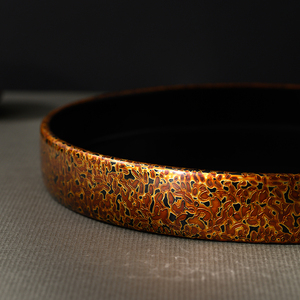 平安社 金虫纹大漆茶盘 托盘 果盘c 福州传统手工漆器 高边 礼物