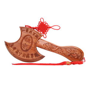 纯桃木斧子乔迁摆件结婚专用搬家挂门口挂件坐福斧子镇宅斧头桃木