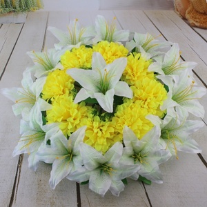 花束白色假花绢花手花白事哀悼塑料花小号防水扫墓上坟祭祀用花