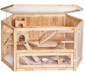 300人付款淘宝箱木质饲养房子刺猬宠物窝豪华仓鼠e大笼子饲养仓鼠熊