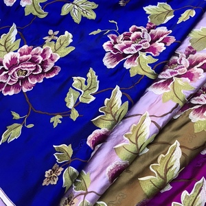 真丝织锦缎绣花纯中式旗袍礼服桑蚕丝面料唐装中国民族风绸缎刺绣