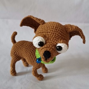 笑笑姐手工毛线钩针编织吉娃娃狗狗卡通玩偶家居摆件旺财礼物佳品