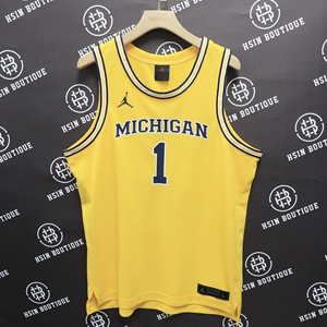 jordan ncaa 密歇根大学 michigan 球迷版热印球衣 cd3151-728