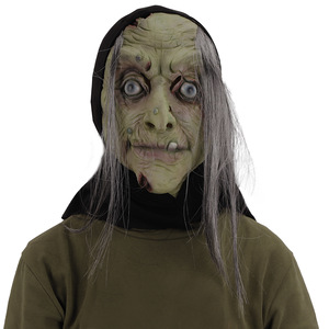 万圣节老巫婆老太太恐怖面具头套鬼屋装饰用品舞会乳胶道具面具i.
